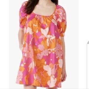 3X$25.  Free Assembly Women's Square Neck Mini Dress with Puff Sleeves, Sizes M